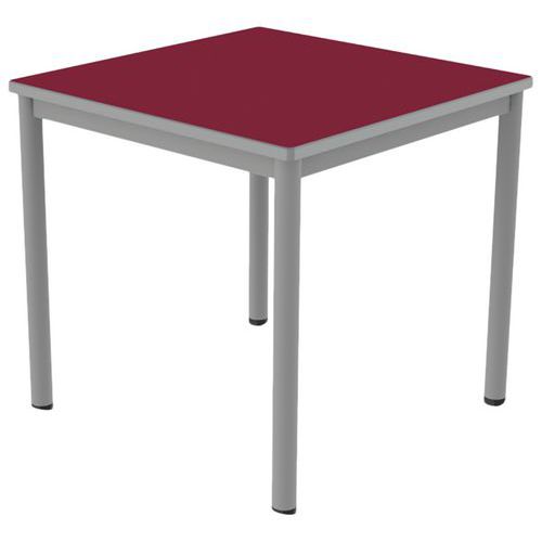 Table Carélie Mob 80x80 T6 Stra Polyuré. Cerise Gris/9006