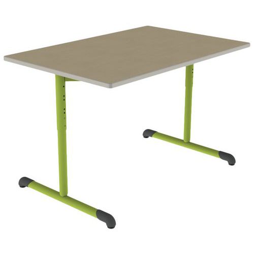Mobidecor - Table Bandana Rectangulaire 120x80cm Hêtre/Vert - Réglable T3/T6 - Éco-responsable