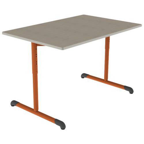 Mobidecor - Table Bandana Rectangulaire 120x80cm Érable/Orange - Hauteur Réglable - Usage Collectivité - Éco-responsable