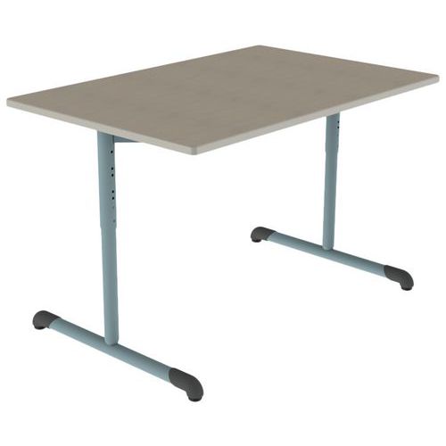 Mobidecor - Table Bandana Rectangulaire 120x80cm Érable/Bleu - Hauteur Réglable T3/T6 - Éco-responsable