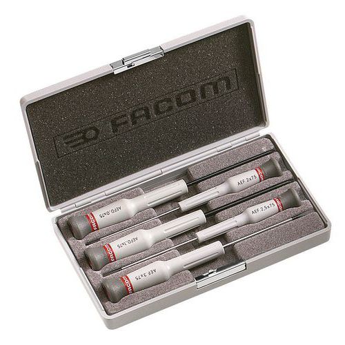 Facom 1 Coffret De 5 Tournevis Micro-techÂ® Fente - PozidrivÂ® Facom