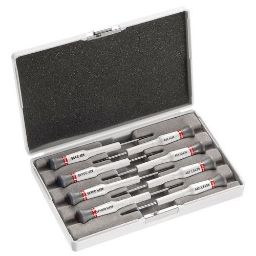 Coffret de 8 tournevis Micro-tech® à lame remplaçable Fente - Phillips® Coffret de 8 tournevis Micro-tech® à lame remplaçable Fente - Phillips®