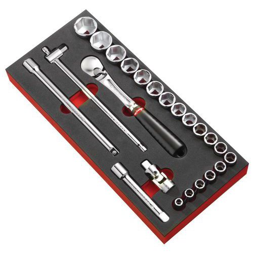 Module mousse cliquet douilles 1/2 Module mousse cliquet douilles 1/2