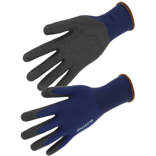 Gants De Manutention Nitrile Mousse Picots Dos Aéré Jauge 15 T7