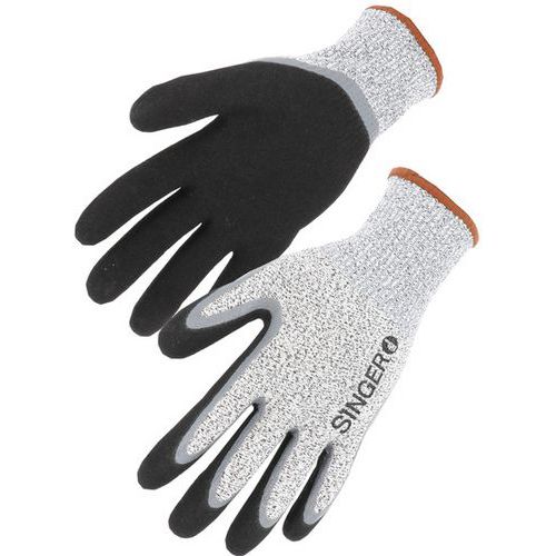 Gants Anticoupure Pehd Coupured Enduit Nitrile Double Couche Dos Aéré T9
