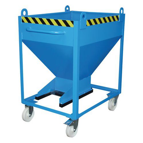 Bauer - Conteneur silo SRE-D 375L Bleu Acier Mobile 4 Roulettes - Gestion des déchets