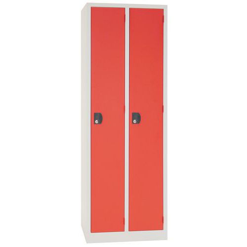 Vestiaire 1porte/2colonnes 600x500x1800mm Gris/rouge