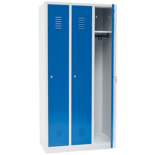 Vestiaire Ip Bleu 3 Colonnes à Monter Serrure Clé Socle