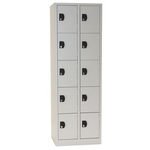 Vestiaire 10 Cases Gris/gris - L 600 - Serrure à Clé