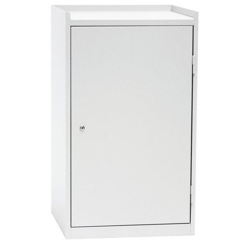 Armoire+rebords H91xp50xl53.3 2tabl+1tir Sur Socle Gris