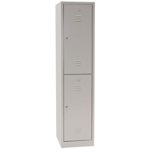 Vestiaire Multicases/socle L=400/ 1 Colonne 2 Cases/gris