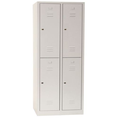 Vestiaire Multicases/socle L=400 2 Colonnes 2 Cases/ Gris