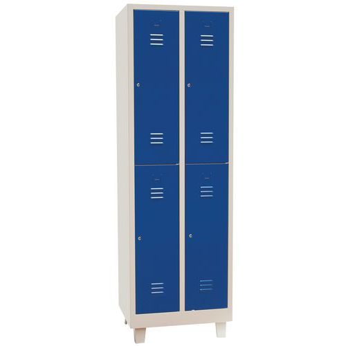 Vestiaire Multicases/pieds L=300/2 Colonnes 2 Cases/ Bleu