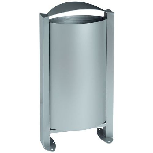 Corbeille D'extérieur Sur Pied 60l Ligne Arkea Gris Metal
