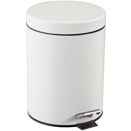 Poubelle Pour Sanitaire Métal Blanc à Pédale 5l