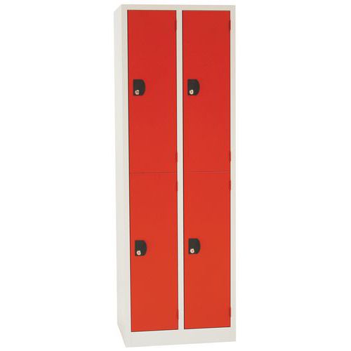 Vestiaire 4 Portes 180x60x50 Gris/rouge