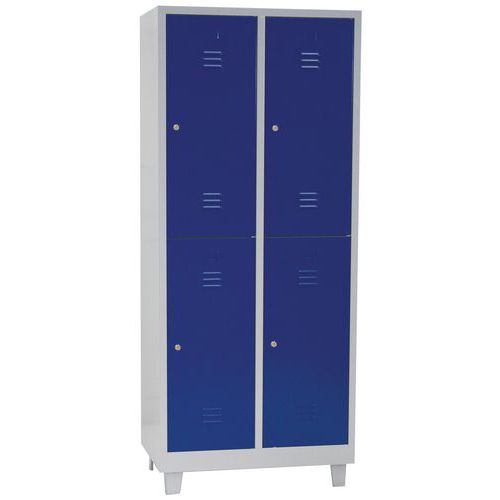 Vestiaire Multicases/pieds L 400/2 Col 2 Cases Bleu