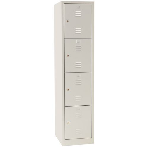 Vestiaire Multicases/socle L=400/ 1 Colonne 4 Cases/gris