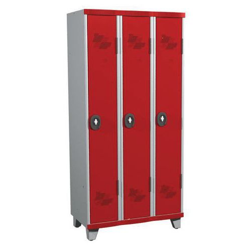 Vest Mono S/p Ip 3 Col L900x H1915xp500 Cadenas Gris/rouge