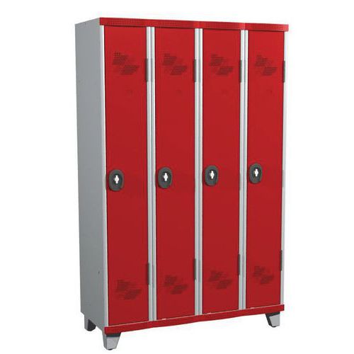 Vest Mono S/p Ip 4 Col L1200x H1915xp500 Cadenas Gris/rouge