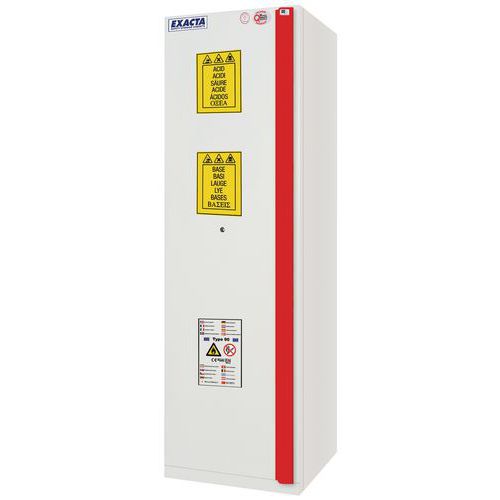 Exacta - Armoire de sécurité multirisques Combistorage 90 min - 1 porte, 3 compartiments, 150 L - Acier Gris Clair - Résistance au feu 90 min