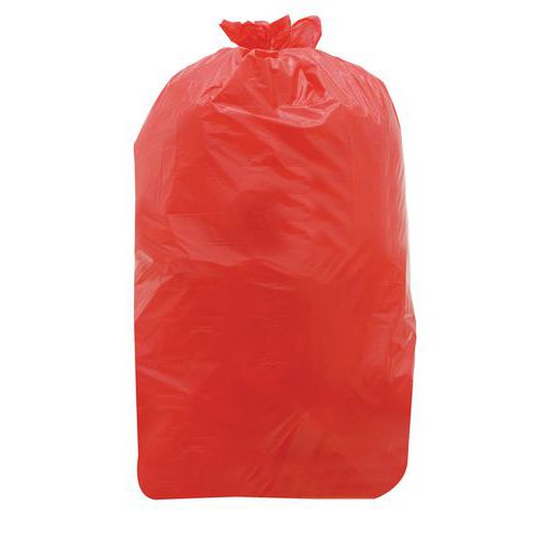 Sac-poubelle Hdpe 35 Microns Coloris Rouge 120 Litres