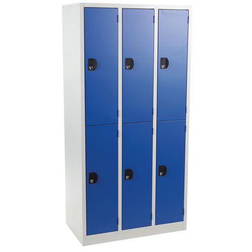 Vestiaire 6 Portes Gris/bleu 180x885x50