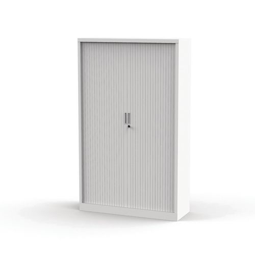 Robberechts - Armoire haute à rideaux H198xL120cm Blanc - 4 tablettes 60kg - Acier - Livrée montée - Fermeture à clé