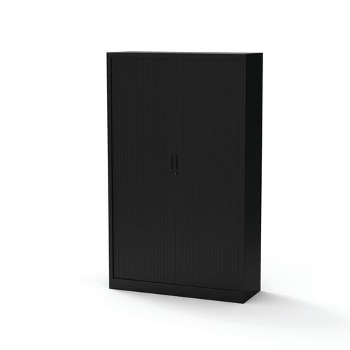 Robberechts - Armoire haute à rideaux noire - 198x120x43 cm - 4 tablettes 60kg - Acier - Fermeture à clé - Éco-responsable