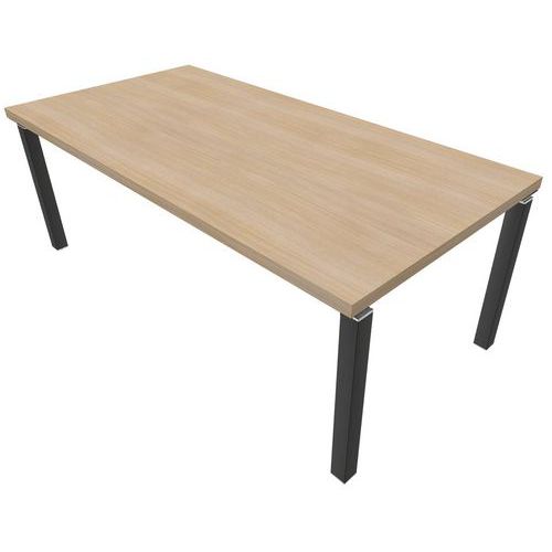 Bureau Droit Prim Chêne 200x100 Pieds Carbone