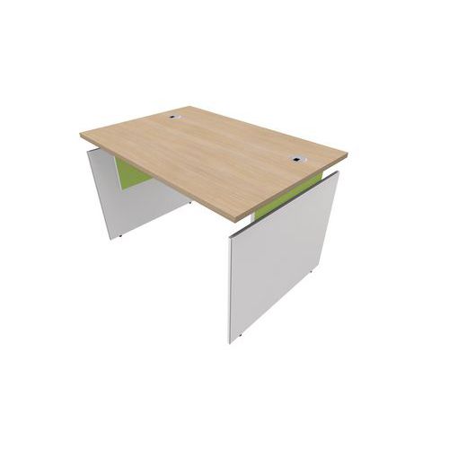 Simmob - Bureau droit INEO 120x80 Chêne/Anis - Hauteur réglable - Éco-responsable