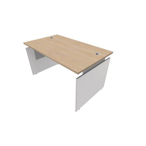 Simmob - Bureau droit INEO 140x80 Chêne/Blanc - Hauteur réglable - Éco-responsable