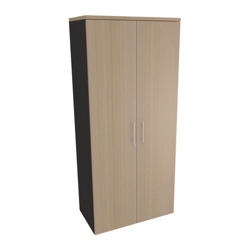Armoire Haute 2 Portes H180*l80*p47 Blanc/carbone