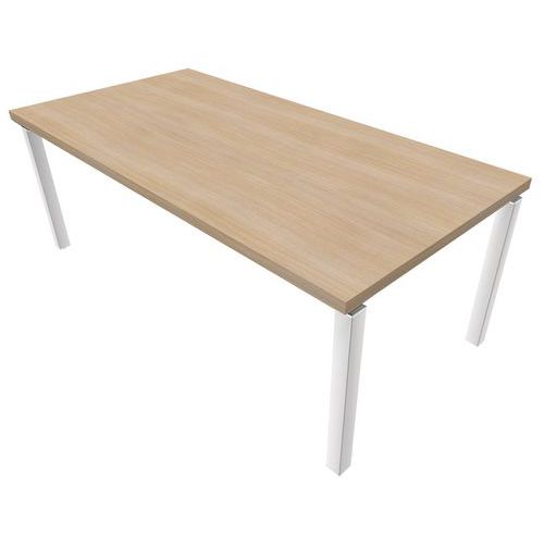 Bureau Droit Prim Chêne 200x100 Pieds Blancs