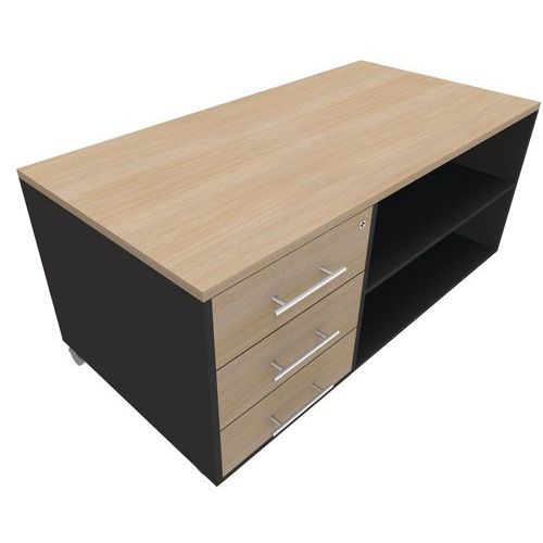 Desserte Mobile Prim 3t Chêne-carbone