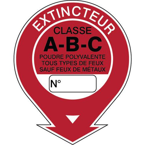 Brady - Panneau Extincteur ABC Rigide Polypropylène 20 cm - Signalisation Incendie Sécuritaire
