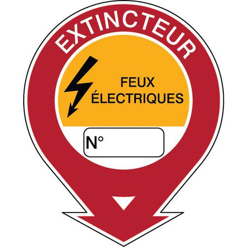 Brady - Panneau Extincteur Feux Électriques Rigide Polypropylène 20 cm