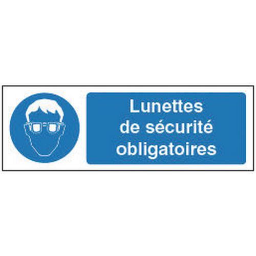 Panneau d'obligation - Port de lunettes de sécurité obligatoire - Rigide Panneau d'obligation - Port de lunettes de sécurité obligatoire - Rigide