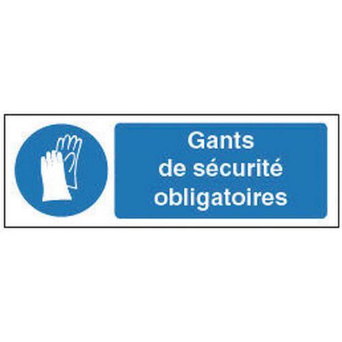 Panneau d'obligation - Port de gants de protection obligatoire - Rigide Panneau d'obligation - Port de gants de protection obligatoire - Rigide