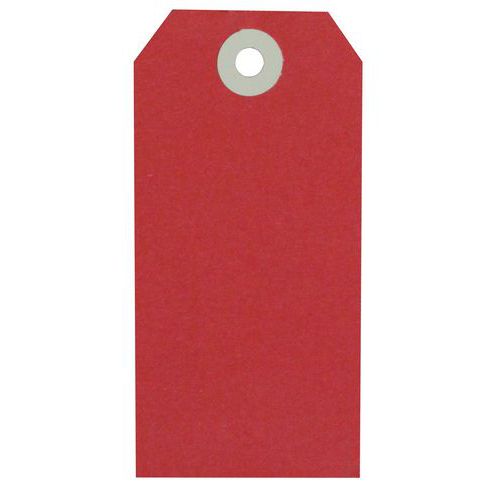 Étiquette américaine 12x60mm rouge en carton kraft - Marquage et étiquetage éco-responsable