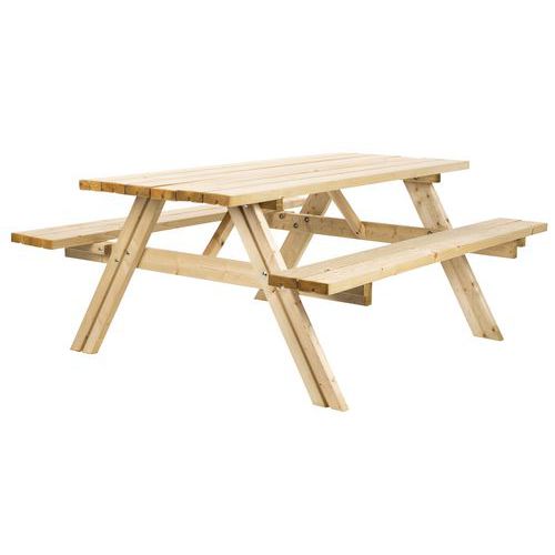 Table de pique-nique en bois légère et robuste 6 places