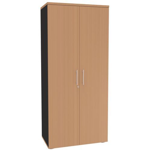 Armoire Haute Office2 180 Cm Anthracite Hetre