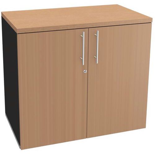 Armoire Basse Office 2 Anthracite Hetre