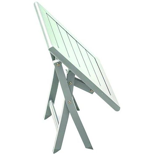 CityGarden - Table basse de jardin pliante Marius 43x43cm blanc Aluminium - Carré, Usage alimentaire, Poids 3.8kg