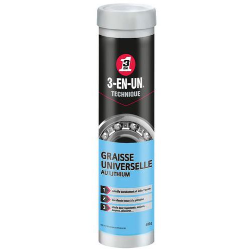 3-EN-UN - Lot 12 Graisses Universelles Lithium 400g - Haute Température - Protection Durable