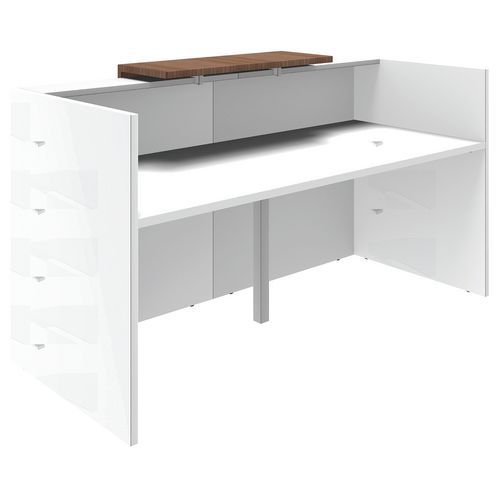 Comptoir Droit L 206 Cm Noyer/blanc