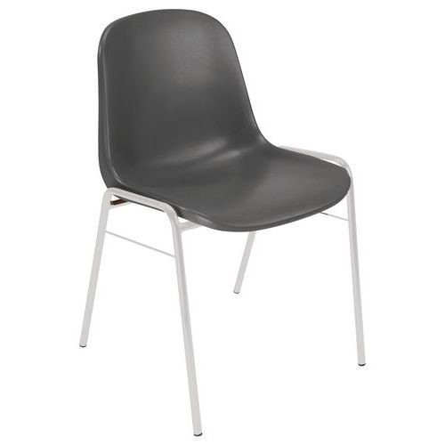 Chaise Coque Piètement Alu Anthracite