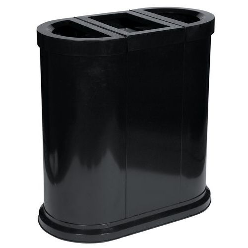 Station De Tri Métal Noir 3 Flux