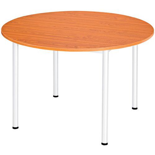 Table Ronde 4 Pieds 120 Diamètre Hetre/blanc
