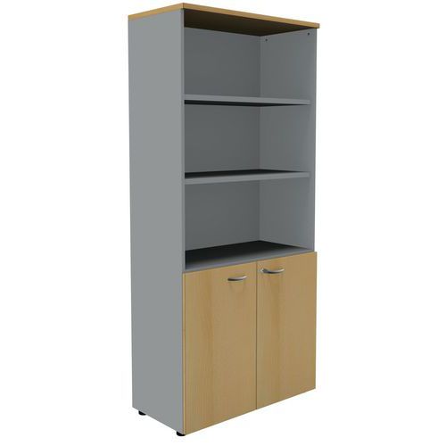 Biliotheque 2 Portes Basses Hauteur 200 Cm Hetre